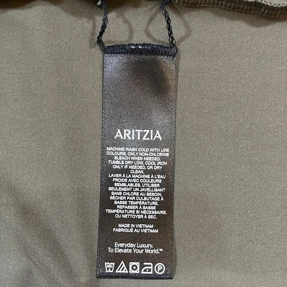 Aritzia Wilfred Botanist Dress in Dark Olive Green Size Large L Midi EUC - Picture 10 of 11